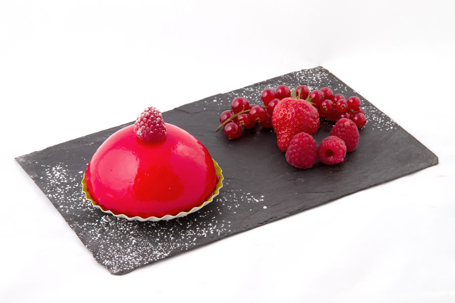Bombe framboise, biscuit cuillère mousse framboise